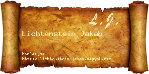 Lichtenstein Jakab névjegykártya
